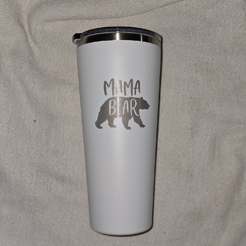 Sassy Cups Mama Bear White Tumbler 22oz